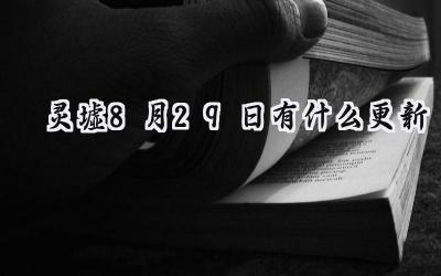 灵墟8月29日更新补丁:细节优化与体验提升