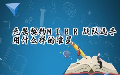 无畏契约MIBR战队选手准星秘籍:打造你的专属瞄准镜