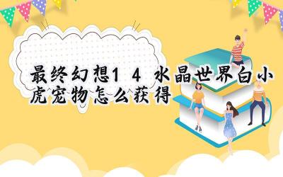 最终幻想14：水晶世界白小虎宠物获取全攻略