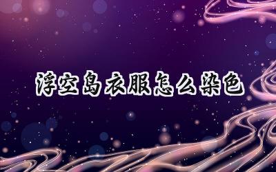 浮空岛：玩转色彩，个性服饰染色指南