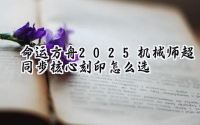 命运方舟2025:机械师超同步核心刻印配置深度解析